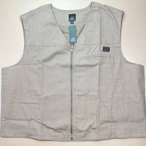 Wild Fable Utility Vest Dress 3X Beige Zip Front Sleeveless NWT